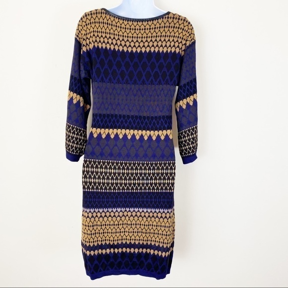 LAUNDRY by SHELLI SEGAL Multicolor Abstract Knit Dress Size Small Lined Cocktail - Picture 5 of 9
